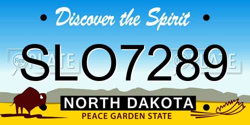 SLO7289 North Dakota License Plate