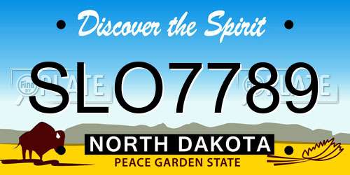 SLO7789 North Dakota License Plate