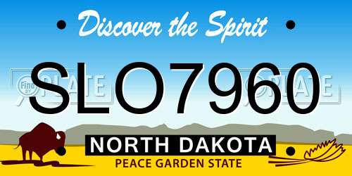 SLO7960 North Dakota License Plate
