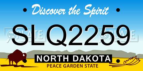 SLQ2259 North Dakota License Plate