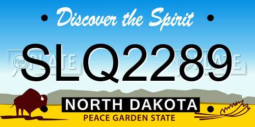 SLQ2289 North Dakota License Plate