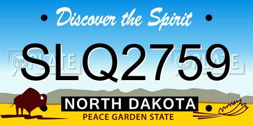 SLQ2759 North Dakota License Plate
