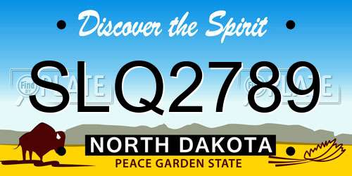 SLQ2789 North Dakota License Plate