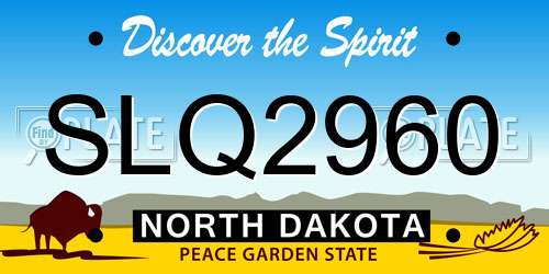 SLQ2960 North Dakota License Plate