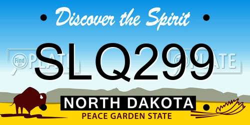 SLQ299 North Dakota License Plate