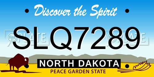 SLQ7289 North Dakota License Plate