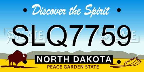 SLQ7759 North Dakota License Plate