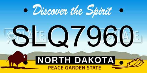 SLQ7960 North Dakota License Plate