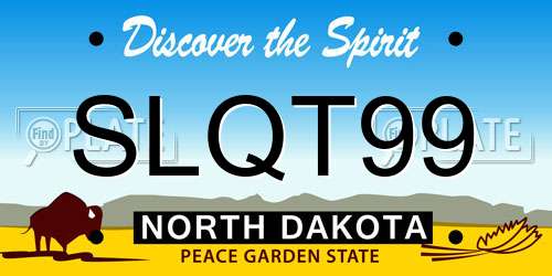 SLQT99 North Dakota License Plate