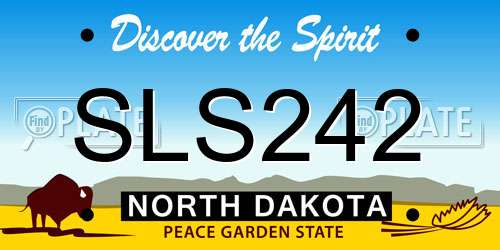 SLS242 North Dakota License Plate