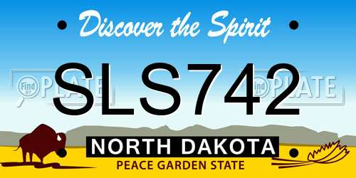 SLS742 North Dakota License Plate