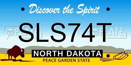 SLS74T North Dakota License Plate