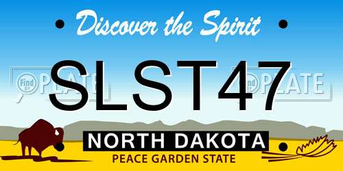SLST47 North Dakota License Plate