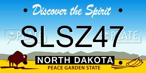 SLSZ47 North Dakota License Plate