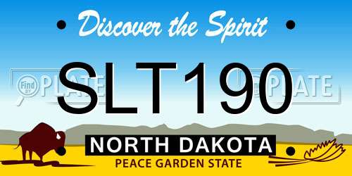 SLT190 North Dakota License Plate