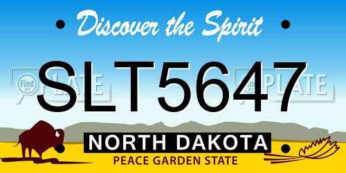 SLT5647 North Dakota License Plate