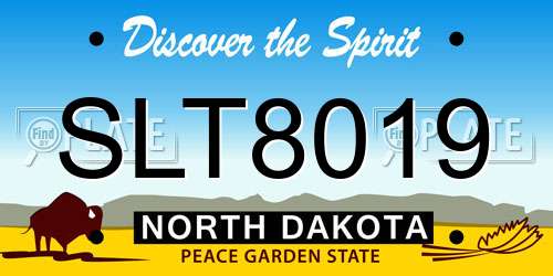 SLT8019 North Dakota License Plate