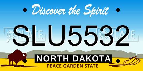 SLU5532 North Dakota License Plate