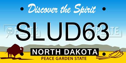 SLUD63 North Dakota License Plate