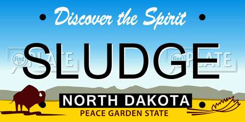 SLUDGE North Dakota License Plate