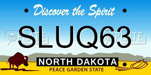 SLUQ63 North Dakota License Plate