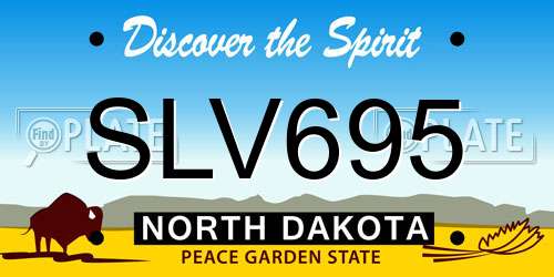 SLV695 North Dakota License Plate