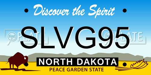 SLVG95 North Dakota License Plate