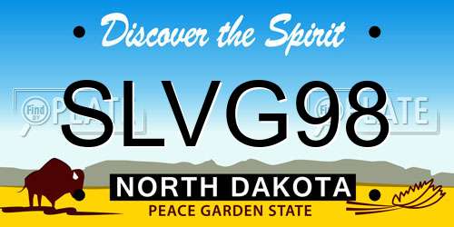 SLVG98 North Dakota License Plate