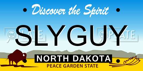 SLYGUY North Dakota License Plate