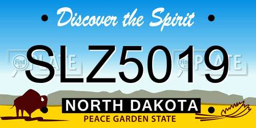SLZ5019 North Dakota License Plate