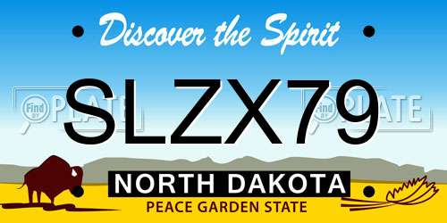 SLZX79 North Dakota License Plate