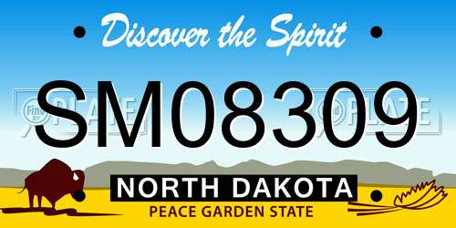 SM08309 North Dakota License Plate