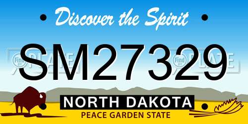 SM27329 North Dakota License Plate
