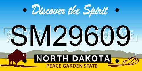 SM29609 North Dakota License Plate