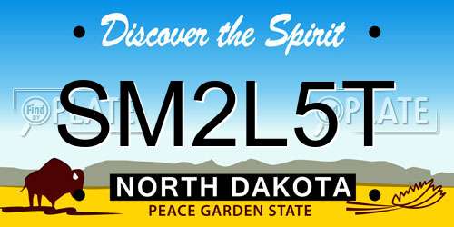 SM2L5T North Dakota License Plate