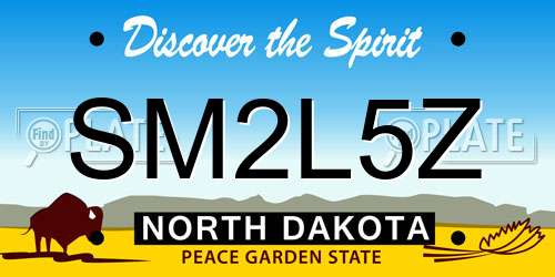 SM2L5Z North Dakota License Plate