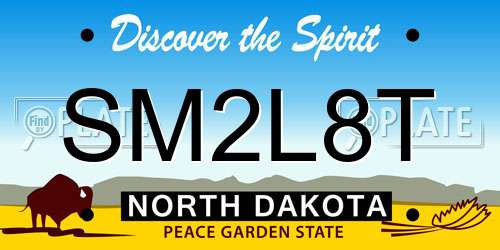 SM2L8T North Dakota License Plate
