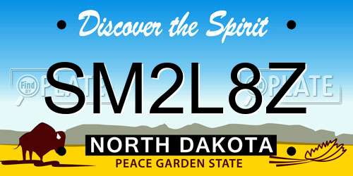 SM2L8Z North Dakota License Plate