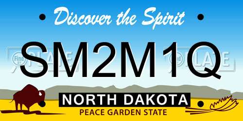 SM2M1Q North Dakota License Plate