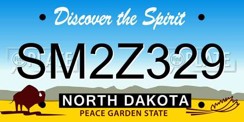 SM2Z329 North Dakota License Plate