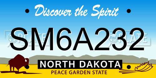 SM6A232 North Dakota License Plate