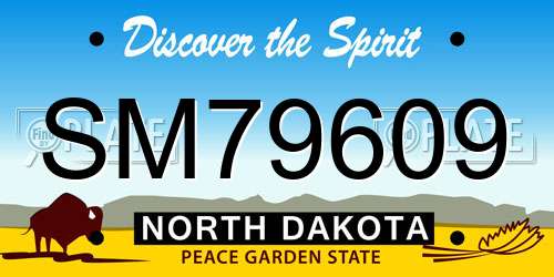 SM79609 North Dakota License Plate