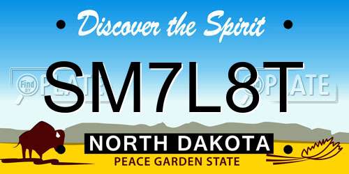 SM7L8T North Dakota License Plate