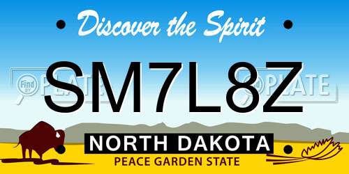 SM7L8Z North Dakota License Plate