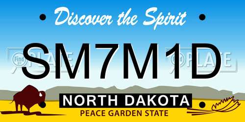 SM7M1D North Dakota License Plate