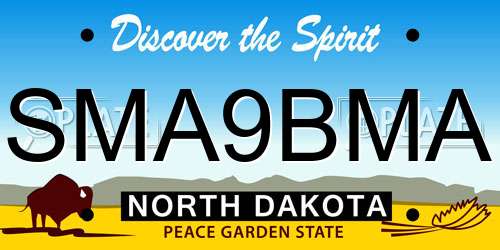 SMA9BMA North Dakota License Plate