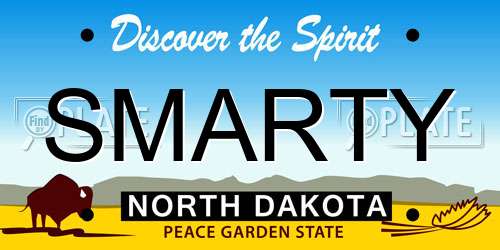 SMARTY North Dakota License Plate