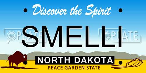 SMELLI North Dakota License Plate