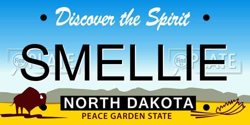 SMELLIE North Dakota License Plate