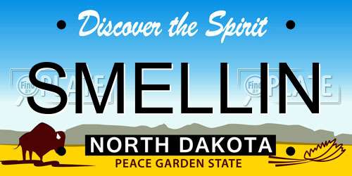 SMELLIN North Dakota License Plate